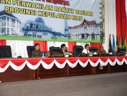 Paripurna penyampain usulan Perda Pengelolaan Barang Milik Daerah dari Gubernur Kepri ke DPRD Kepri menjadi Ranperda.