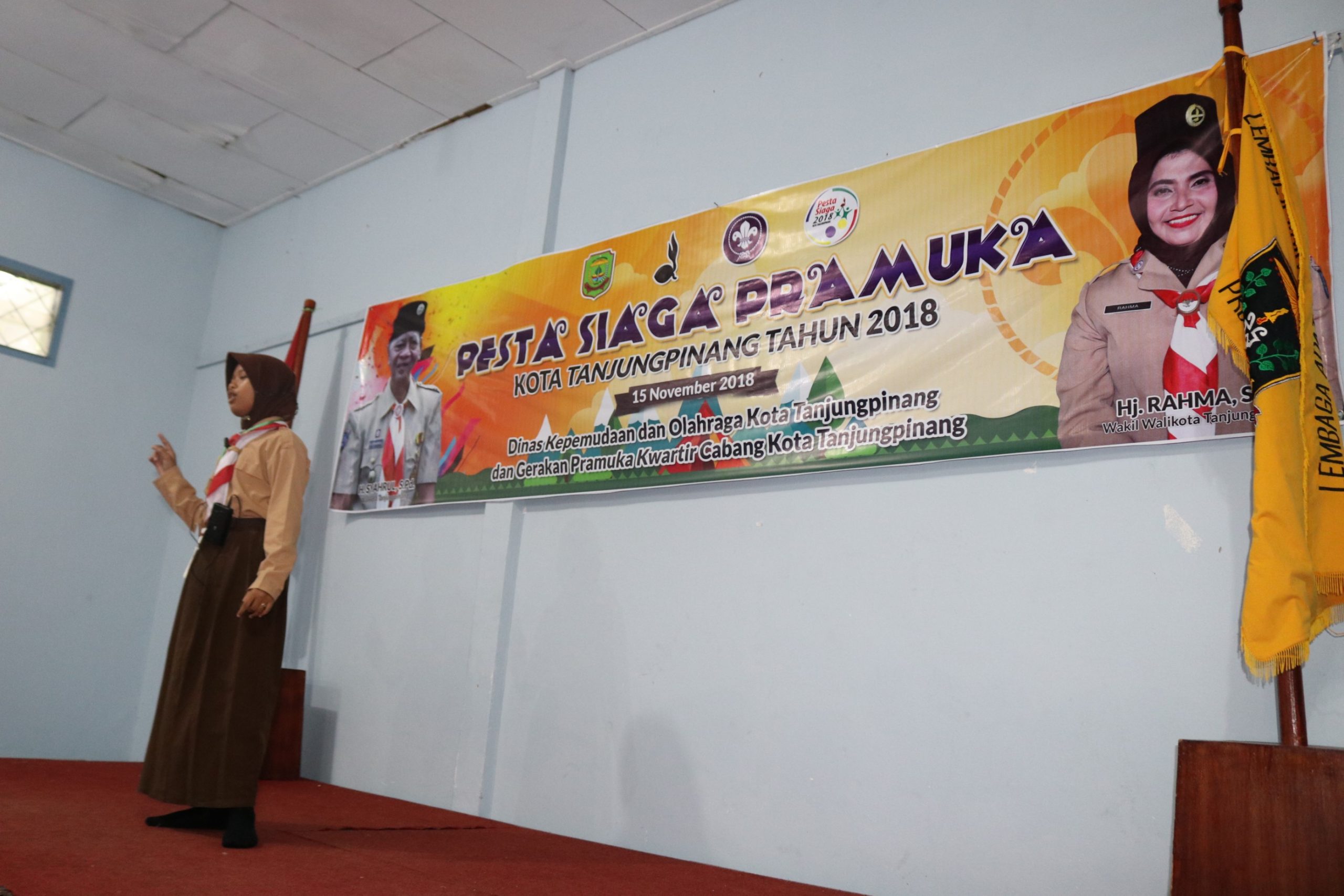 Peserta Pesta Siaga Pramuka 2018 tengah mengikuti perlombaan bercerita. (f-ang)