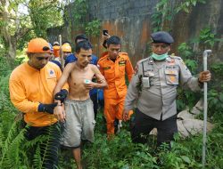Saul Pangaribuan alias Ucok saat dievakuasi tim gabungan pencarian dironya yang dikabarkan hilang. (f-HPT)