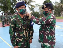 Upacara pengukuhan Babinpotmar di lapangan apel Mako Lanal Dabo Singkep. (Foto Humas Lanal Dabo Singkep).