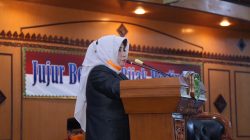Plt Walikota Tanjungpinang, Rahma saat menyampaikan Pidato Nota Kebijakan Umum APBD 2021 dan Perubahan APBD 2020, di Ruang Rapat Paripurna DPRD Kota Tanjungpinang, Kamis (13/8).