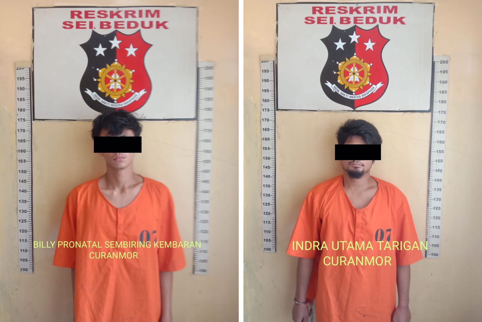 Dua pelaku curanmor yang diamankan Reskrim Polsek Sei Beduk, Batam, Sabtu (09/04/2022)