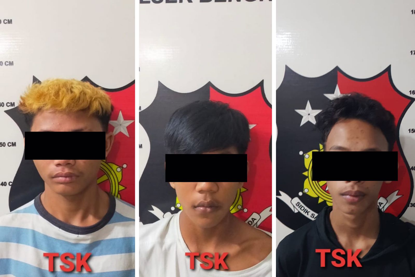 Tiga pelaku berinisial VAM (16), A (15), MFH (16) diamankan Unit Reskrim Polsek Bengkong, Batam, Kepulauan Riau di daerah Bengkong, 6 Mei 2022, atas dugaan pencurian kendaraan bermotor. (Foto: Humas Polresta Barelang)