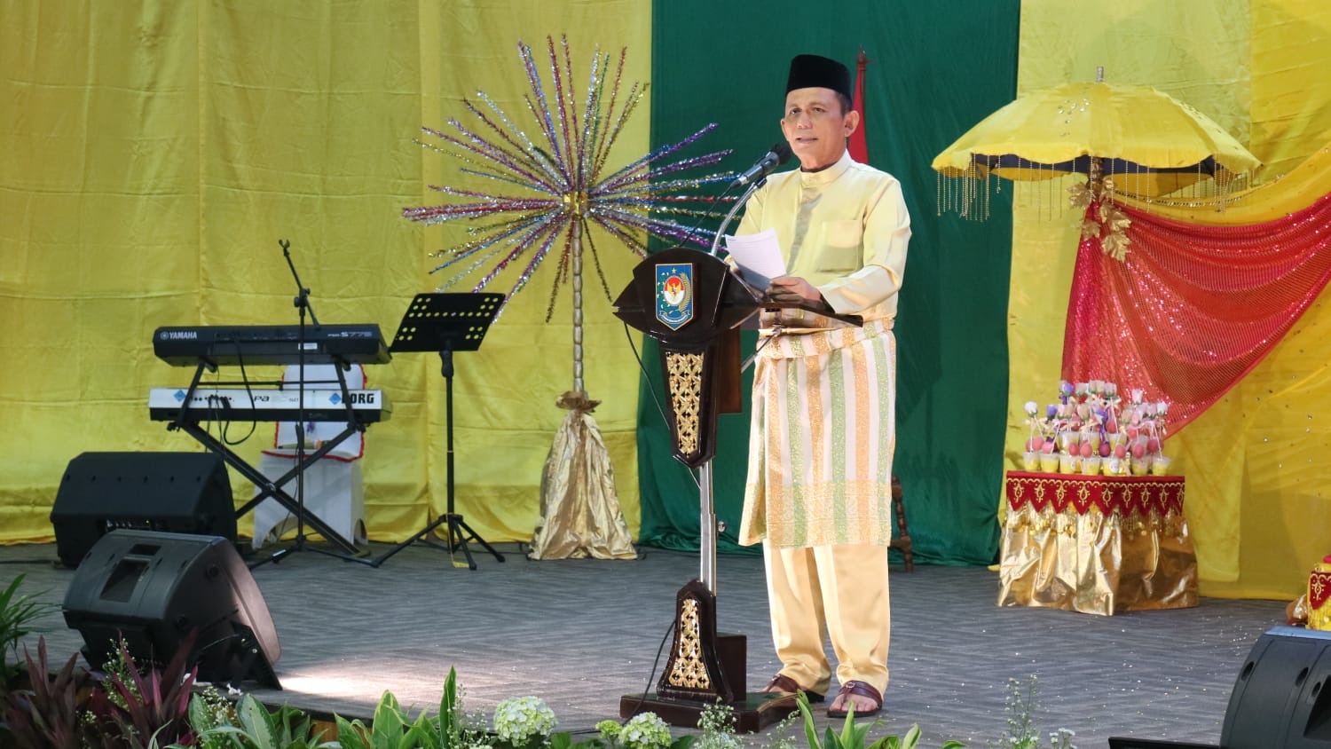 Gubernur Kepri H. Ansar Ahmad dalam sambutannya saat menghadiri halal bihalal dan pelantikan pengurus Kerabat Kabupaten Karimun Jakarta (K3J) di Gedung BPSDM Kemendagri, Kalibata Raya, Jakarta Selatan, Minggu (5/6/2022).
