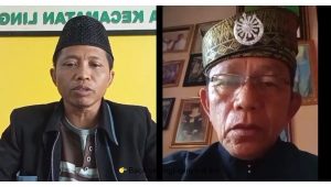 Ketua MUI Kabupaten Lingga, Badi’ul Hasani (kiri) dan Ketua Lembaga Adat Melayu (LAM) Kecamatan Singkep Barat, Mukhtasar (kanan)