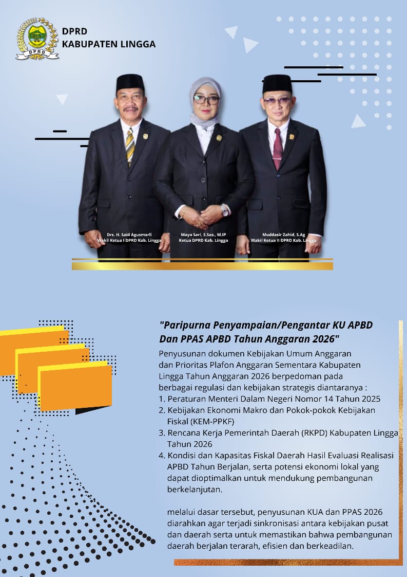 Iklan penyampaian / pengantar KUAPBD dan PPAS APBD tahun anggaran 2026 Kabupaten Lingga