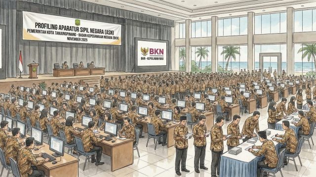 Ilustrasi : Ratusan pegawai negeri sipil (PNS) Pemerintah Kota Tanjungpinang, Kepulauan Riau, mengikuti Profiling Aparatur Sipil Negara (ASN) yang digelar Badan Kepegawaian Negara (BKN) sepanjang November 2025. (Foto: AI-pijarkepri.com)