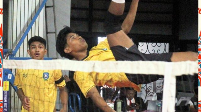 Aksi Tim sepaktakraw Kepulauan Riau sukses raih perunggu di ajang Pekan Olahraga Pelajar Nasional (POPNAS) XVII Tahun 2025