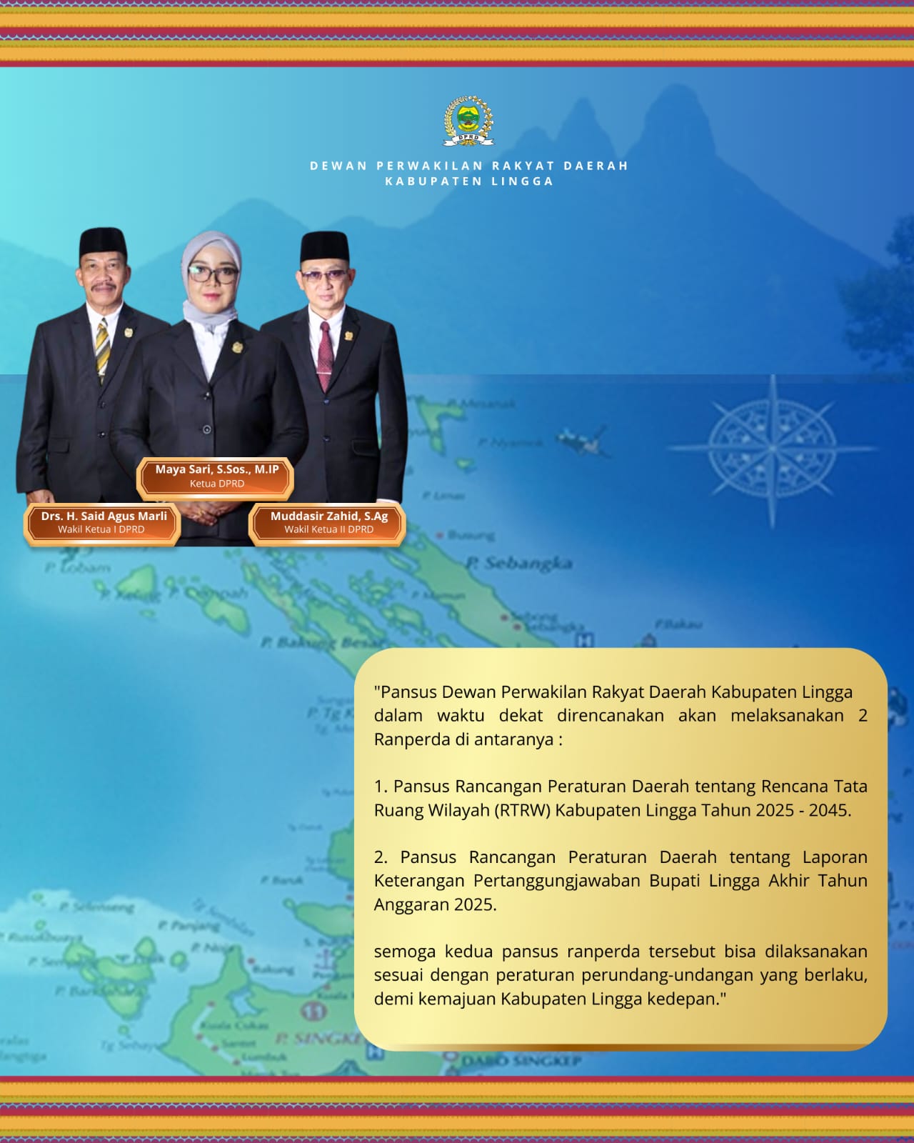 Iklan Pansus DPRD Kabupaten Lingga. (Desain: Setwan DPRD Lingga)