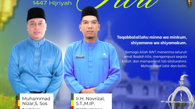 Iklan Ucapan Idul Fitri Pemerintah Kabupaten Lingga. (Desain : Diskominfo Pemkab Lingga)