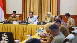 Gubernur Kepri Ansar Ahmad saat memimpin rapat Pemenuhan Kelengkapan Persyaratan dan Pemantapan Data Usulan Pembangunan KNMP Kepri Tahun 2026 di Gedung Daerah, Tanjungpinang, Senin (18/5).
