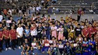 Foto bersama penutupan Turnamen Bola Basket Teo Chew Tanjungpinang Cup II di Lapangan Teladan, Tanjungpinang, Sabtu (9/5/2026) malam.