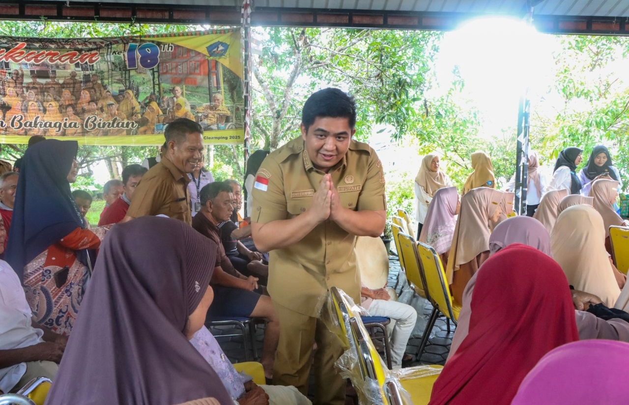 Pemerintah Kabupaten Bintan memperkuat program pemberdayaan lansia dan percepatan penurunan stunting melalui kunjungan kerja Wakil Menteri Kependudukan dan Pembangunan Keluarga/Wakil Kepala BKKBN, Ratu Ayu Isyana Bagoes Oka, di Rumah Bahagia, Kecamatan Gunung Kijang, Senin (25/5/2026)