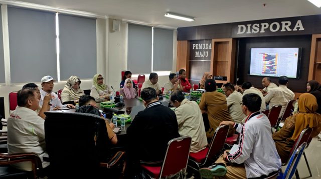 Rapat finalisasi venue Porprov Kepri VI di Gedung 5 Lantai, Dinas Pemuda dan Olahraga (Dispora) Tanjungpinang, Senin (31/8/2026).