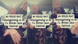 Cuplikan kolase dari video yang bertuliskan direktur RSUD Raja Ahmad Tabib Tanjungpinang dengan CV Bintan Jaya Optimal yang beredar di media sosial, Kamis (10/9/2026) (foto: kolase pijarkepri.com)