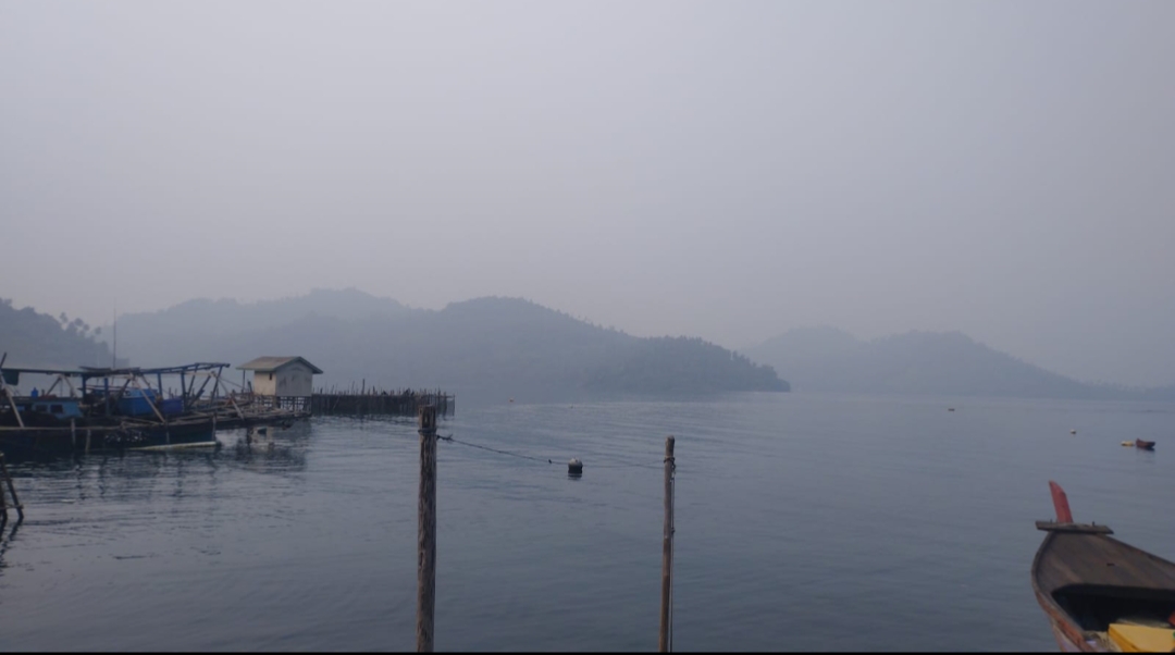Kondisi udara di Kecamatan Jemaja, Kepulauan Anambas, Kepulauan Riau, Minggu (13/9/2026). (Foto: Fendi)
