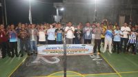 Bupati Kepulauan Anambas, Aneng, saat membuka Open Turnamen Sepak Takraw Nek Nang Cup II Tahun 2026 di Lapangan Sepak Takraw Nek Nang, Jalan Ibrahim Sattah, Air Padang, Desa Tarempa Timur, Kecamatan Siantan, Jumat (9/10/2026) malam. (F-Fendi/pijarkepri.com)