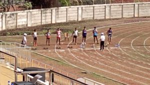 Atlet-atlet cabang olahraga atletik Kabupaten Kepulauan Anambas mulai berlaga pada Pekan Olahraga Provinsi (Porprov) Kepulauan Riau VI 2026 di Tanjungpinang, Jumat (30/10). (F-fendi)